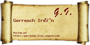 Gerresch Irén névjegykártya